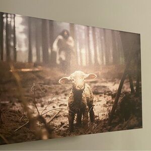 Lamb in Forest Canvas Art